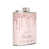 Flasques 90e anniversaire blush rose gouttes parties scinti (Droite)