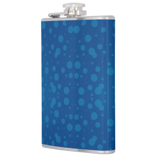 Flasques A blue hip flask with a silver cap (Gauche)