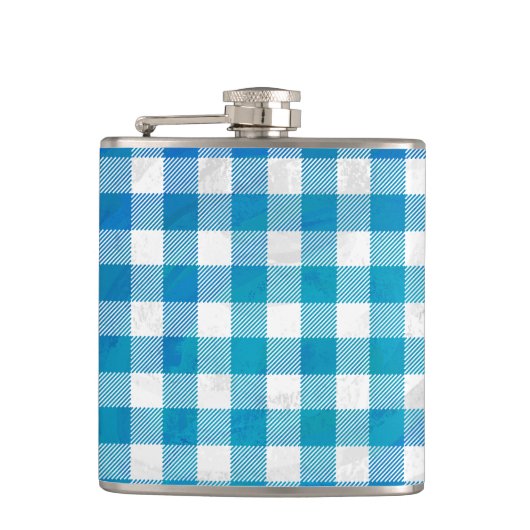 Flasques à damiers Buffalo Plaid bleu et blanc (Devant)