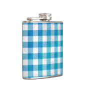 Flasques à damiers Buffalo Plaid bleu et blanc (Droite)
