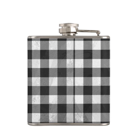 Flasques à damiers Plaid Noir Et Blanc (Dos)