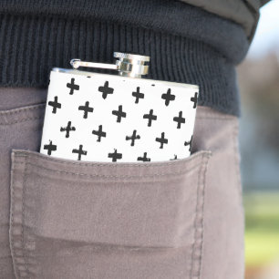 Flasques À l'encre noire chargez le motif croisé