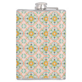Flasques A metal flask with a colorful, symmetrical pattern (Dos)