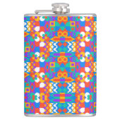 Flasques A vibrant flask featuring a colorful geometric (Devant)