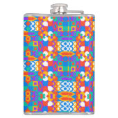 Flasques A vibrant flask featuring a colorful geometric (Dos)