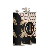 Flasques Abeilles noires et d'or et monogramme d'abeille ro (Droite)