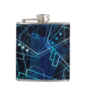 Flasques Abstract Digital Geometric Data Blue Art (Devant)