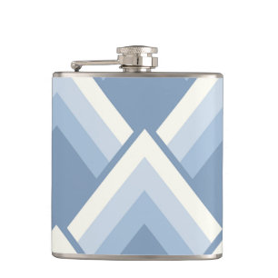 Flasques Abstract geometrical, blue and off white 2