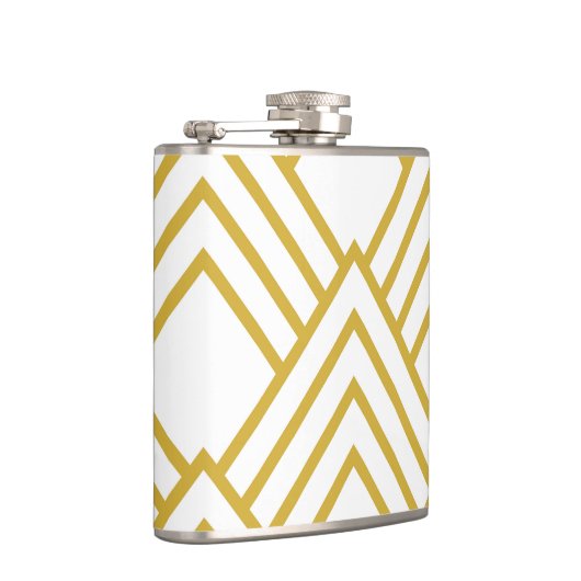 Flasques Abstract geometrical, white and gold (Droite)