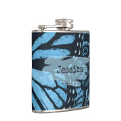 Flasques Abstract Grunge Blue Butterfly Art Personalized (Droite)