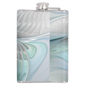 Flasques Abstrait Bleu Vert Papillon Imaginaire Fractal Art (Dos)