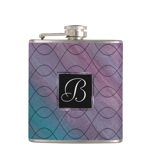 Flasques Abstrait chic | Rose Turquoise bleu turquoise pour (Devant)