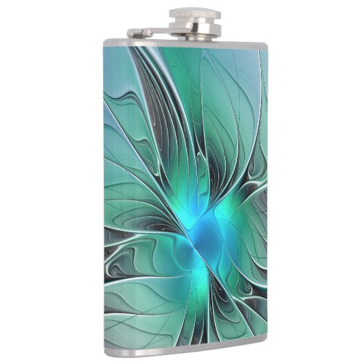 Flasques Abstrait De Bleu, Art Fractal Moderne (Droite)