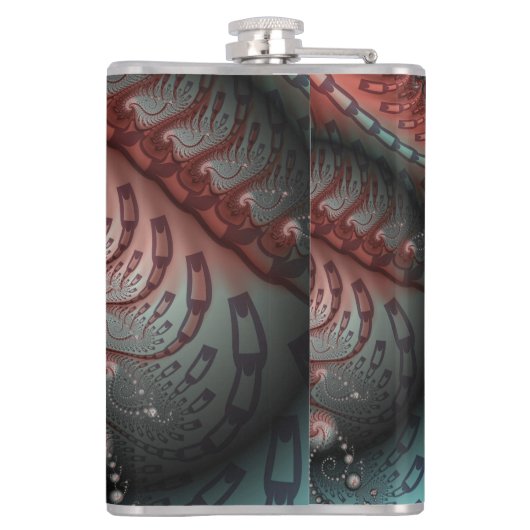 Flasques Abstrait Imaginaire dynamique Fractal Art Brown Bl (Dos)