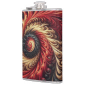 Flasques Abstrait Moderne Rouges, Noir et Or (Gauche)