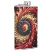 Flasques Abstrait Moderne Rouges, Noir et Or (Droite)