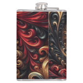 Flasques Abstrait Moderne Rouges, Noir et Or (Dos)