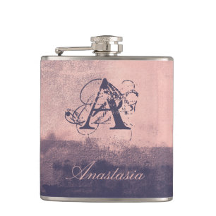 Flasques Abstrait moderne Votre nom Monogram Nr41