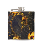 Flasques Abstrait Nautilus motif jaune or (Devant)