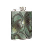 Flasques Abstrait Olive Sage Green Grey Fractal Art Imagina (Droite)