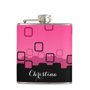 Flasques Abstrait rose et noir