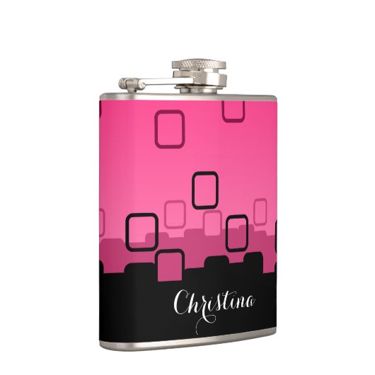 Flasques Abstrait rose et noir (Droite)