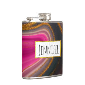 Flasques Abstrait rose et noir avec perruques d'or (Droite)