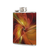 Flasques Abstrait Rouge Orange Brown Vert Fractal Art Flowe (Gauche)
