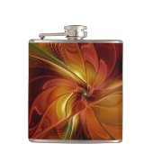 Flasques Abstrait Rouge Orange Brown Vert Fractal Art Flowe (Devant)