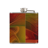 Flasques Abstrait Rouge Orange Brown Vert Fractal Art Flowe (Dos)
