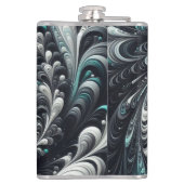 Flasques Abstrait vert, argent et noir (Dos)