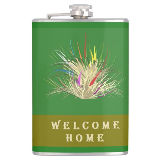 FLASQUES ACCUEIL DESIGN TERRE COULEURS DEUX TONE VERT (Devant)