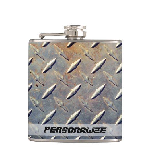 Flasques Acier Vintage Diamond Personnalisé (Devant)