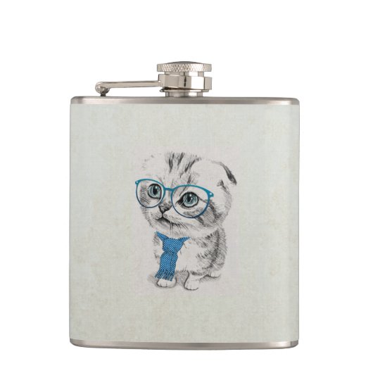 Flasques adorable et drôle dessin animal chaton tendance (Devant)