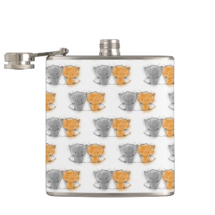 Flasques Adorables chatons fantaisistes orange et gris