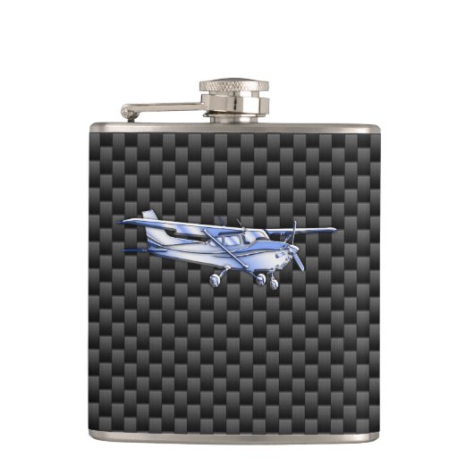 Flasques Aéronef Chrome Comme Cessna Black Carbon Fibres (Devant)
