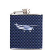 Flasques Aéronef Classique Chrome Cessna Flying Carbon Fibr (Devant)