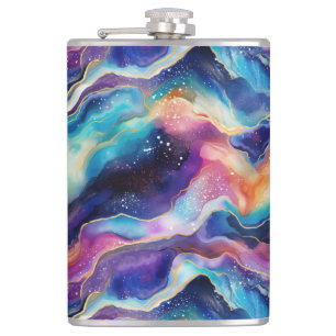 Flasques Aesthétique coloré arc-en-ciel agate texture parti