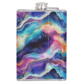 Flasques Aesthétique coloré arc-en-ciel agate texture parti (Dos)