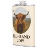 Flasques Affiche de portrait de vache des Highlands avec "V (Gauche)