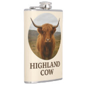 Flasques Affiche de portrait de vache des Highlands avec "V (Droite)
