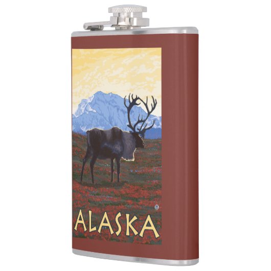 Flasques Affiche de Vintage voyage d'AlaskaCaribou (Gauche)
