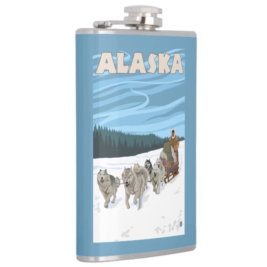 Flasques Affiche de Vintage voyage d'AlaskaDogsledding (Droite)
