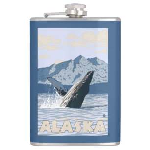Flasques Affiche de Vintage voyage de baleine