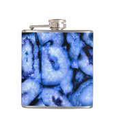 Flasques Agate de quartz bleu, Geodes bleues, motif abstrai (Devant)
