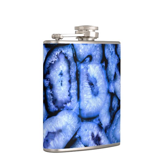 Flasques Agate de quartz bleu, Geodes bleues, motif abstrai (Droite)