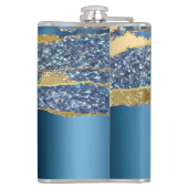 Flasques Agate nom bleu or parties scintillant marbre class (Dos)