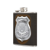 Flasques Agent de police personnalisé Sheriff Cop NAME Badg (Gauche)