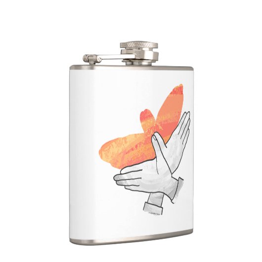 Flasques Aigle à main silhouette orange (Droite)