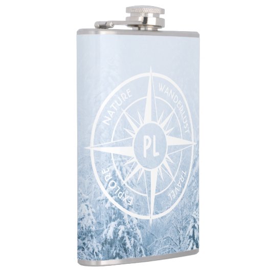 Flasques Aiguille de compas monogramme forêt d'épinette d'h (Droite)